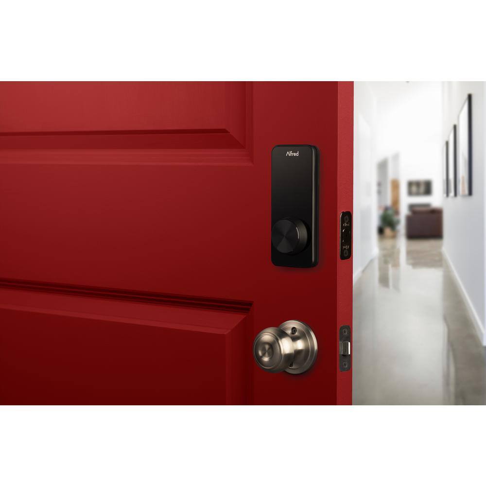 Alfred DB1-A Black Smart Single Cylinder Electronic Deadbolt Lock with Key Override DB1-A-BL