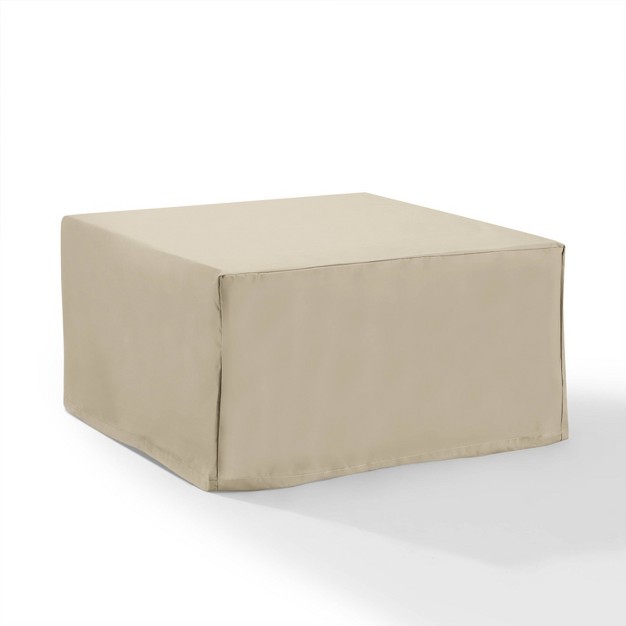 Outdoor Square Table amp Ottoman Furniture Cover Tan Crosley