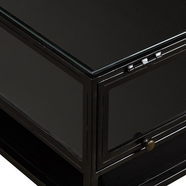 Yonatan Coffee Table Black  Tempered Glass   Midcentury   Coffee And Accent Tables   by Virgil Stanis Design  Houzz