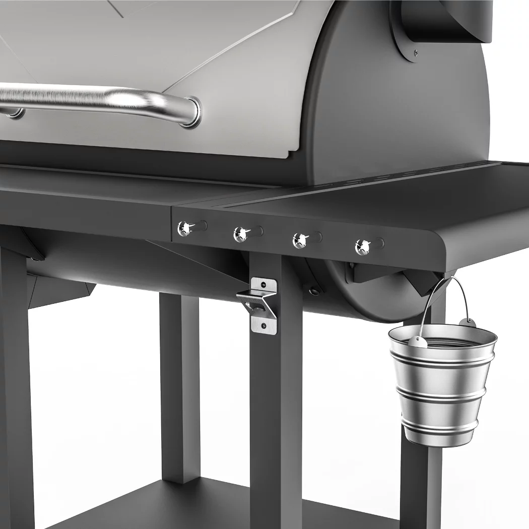 ASMOKE AS660N1 Wood Pellet Grill and Smoker 700 sq. in. with 2 Meat Probes， Chrome