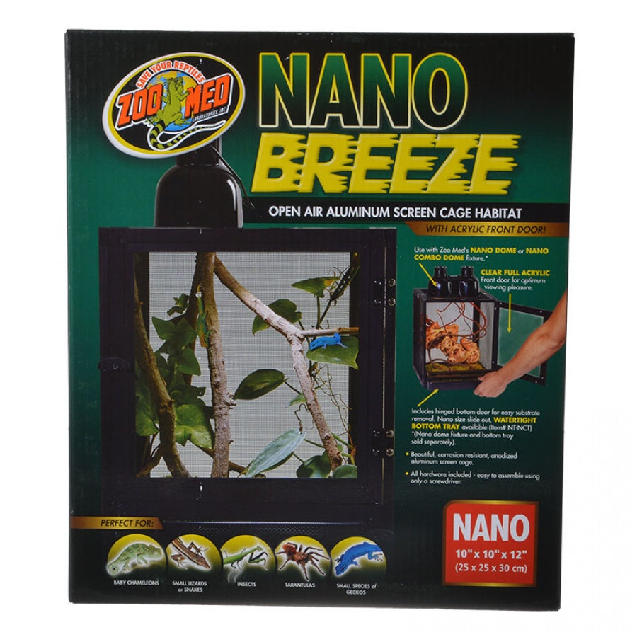 Zoo Med Nano Breeze Aluminum Screen Cage Habitat 1 Pack (10