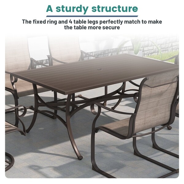 Iron rectangular dining table for terrace