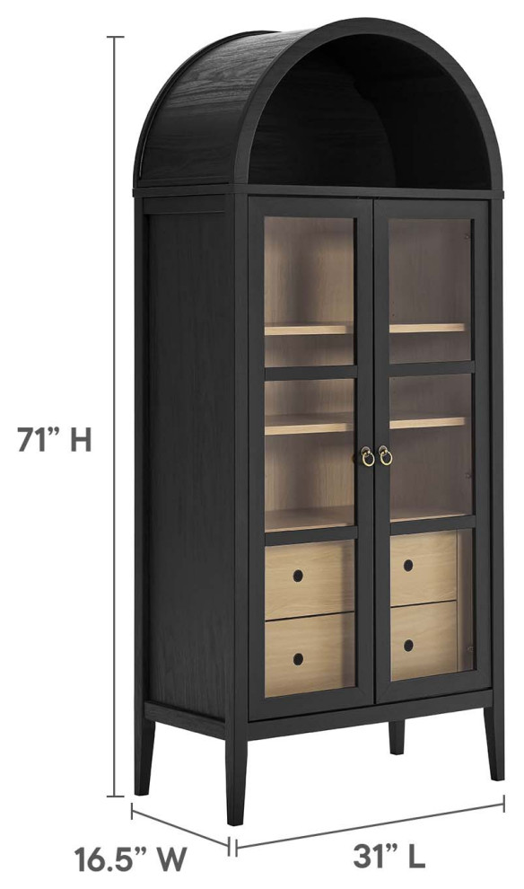 Nolan Tall Storage Display Cabinet   Black Oak   Modern   Accent Chests And Cabinets   by First of a Kind USA Inc  Houzz