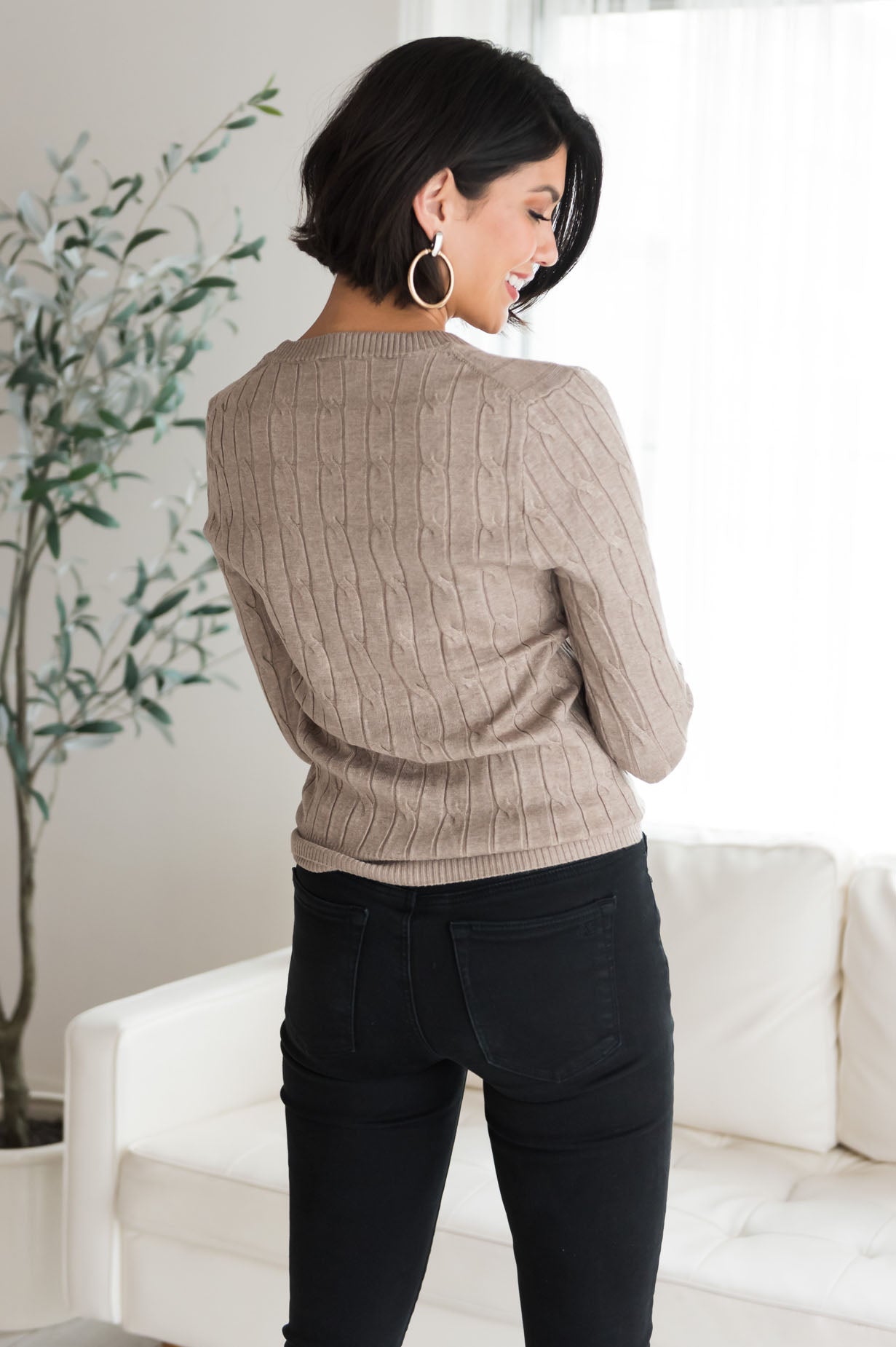 Restful Nights Modest Twisted Cable knit Sweater