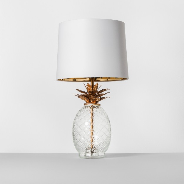 Glass Pineapple Table Lamp Brass includes Led Light Bulb