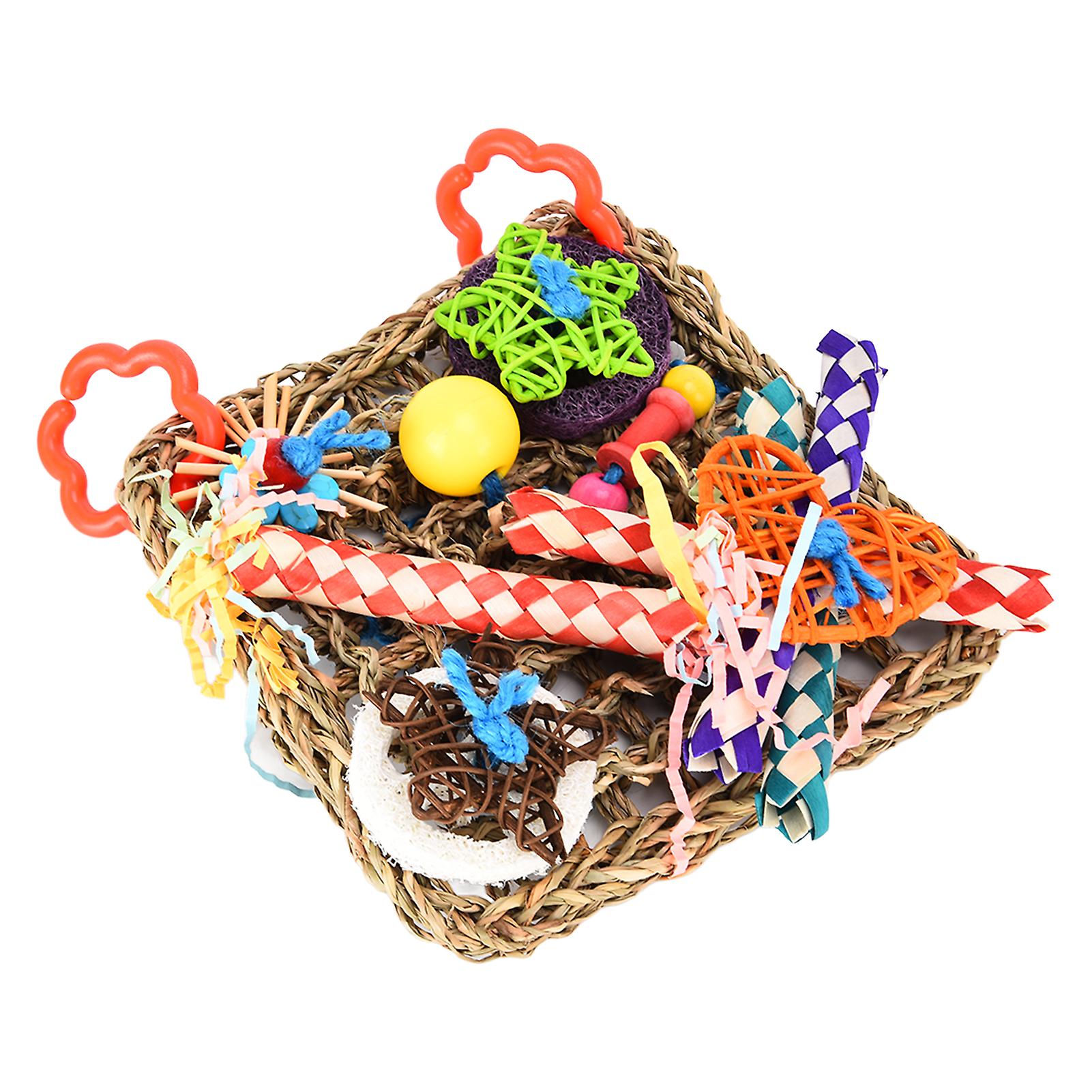 Bird Climbing Net Colorful Loofah Parrot Chewing Toy For Pet Birds Little Parrots