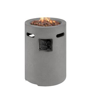 Hampton Bay Pendra 19.5 in. x 26 in. Round Concrete Gas Fire Column FP20306