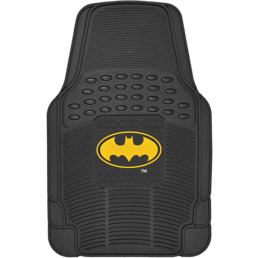 BDK Batman Car Seat Covers with Rubber Floor Mats， Trimmable Floor Liners with Durable Seat Protectors