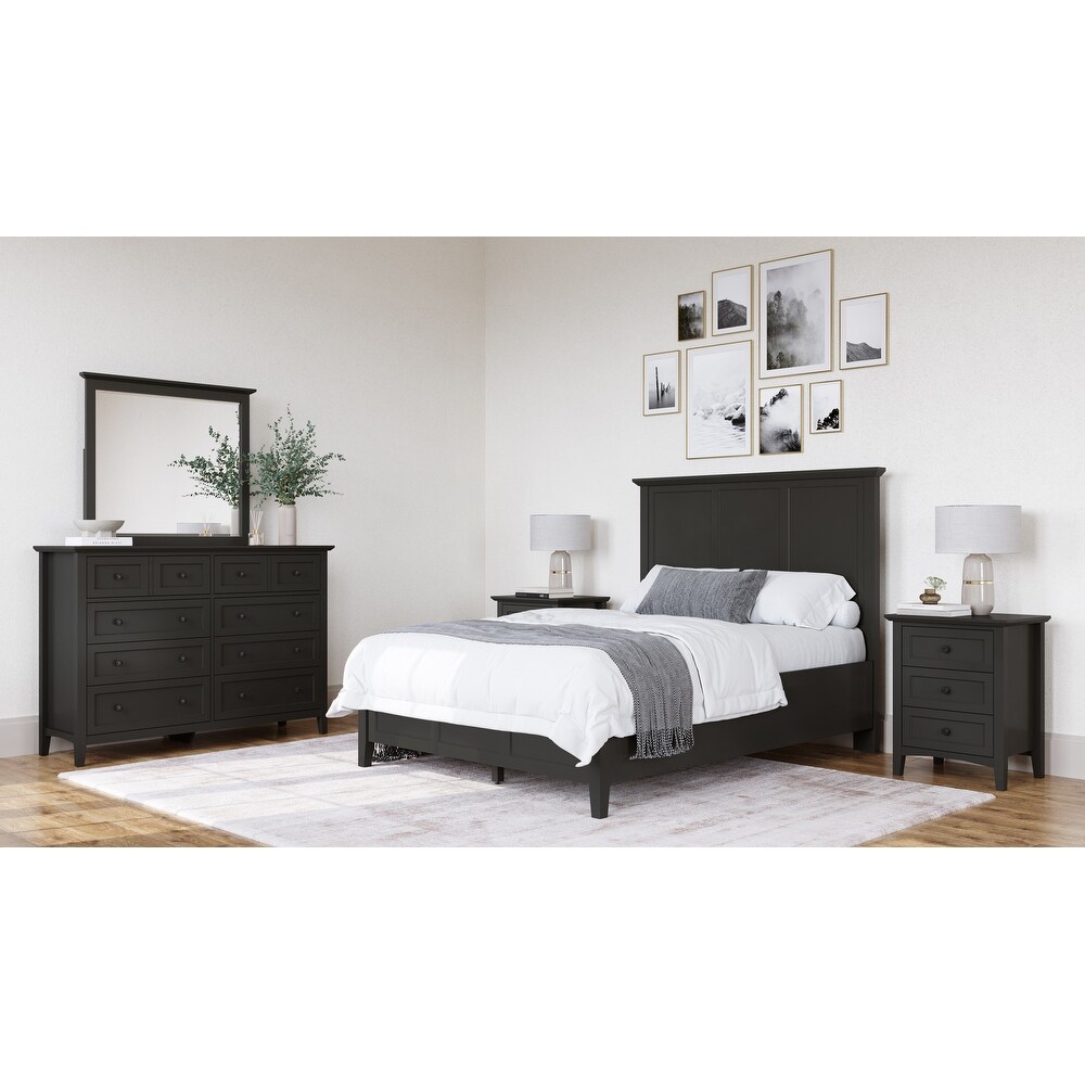 Grace Three Drawer Nightstand in Raven Black