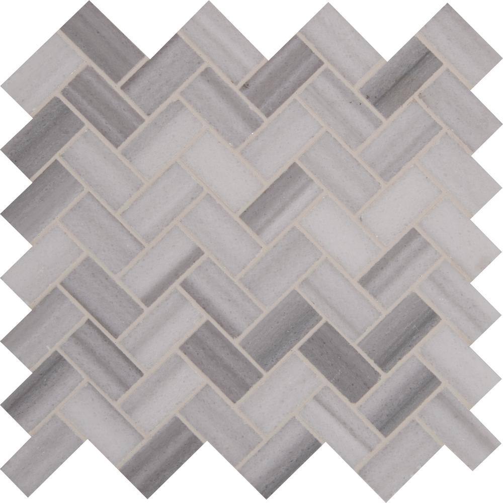 MSI Bergamo Herringbone 12 in. x 12 in. Polished Marble Floor and Wall Tile (0.94 sq. ft.Each) BERGAMO-HB