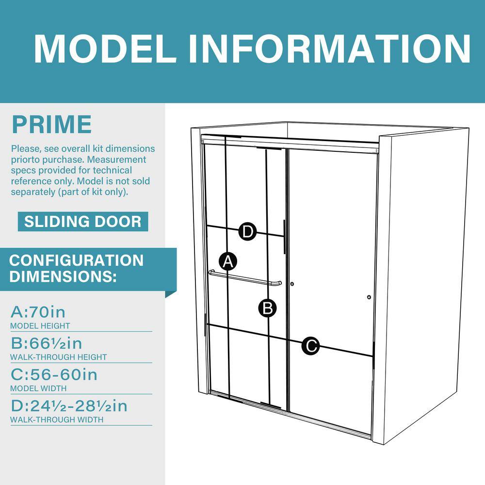 ES-DIY 60 in. W x 70 in. H Sliding Framed Shower Door in Matte Black with Coated Clear Glass KJJSSD6070DW06BL1