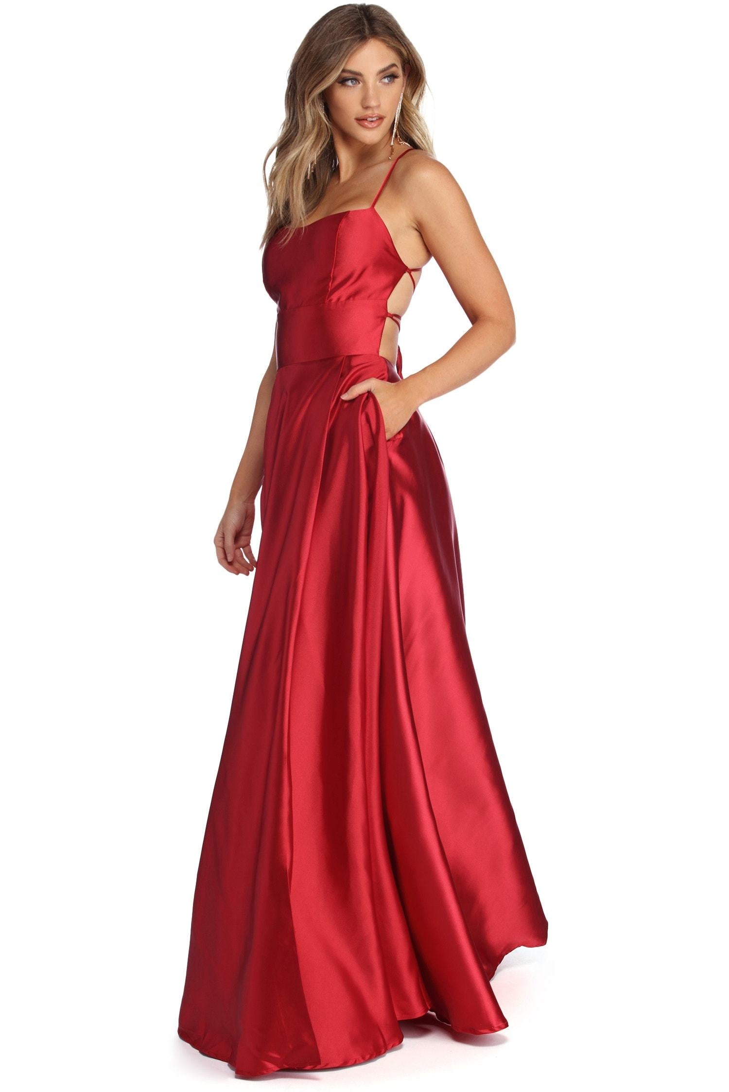 Anne Formal Lattice Satin Dress