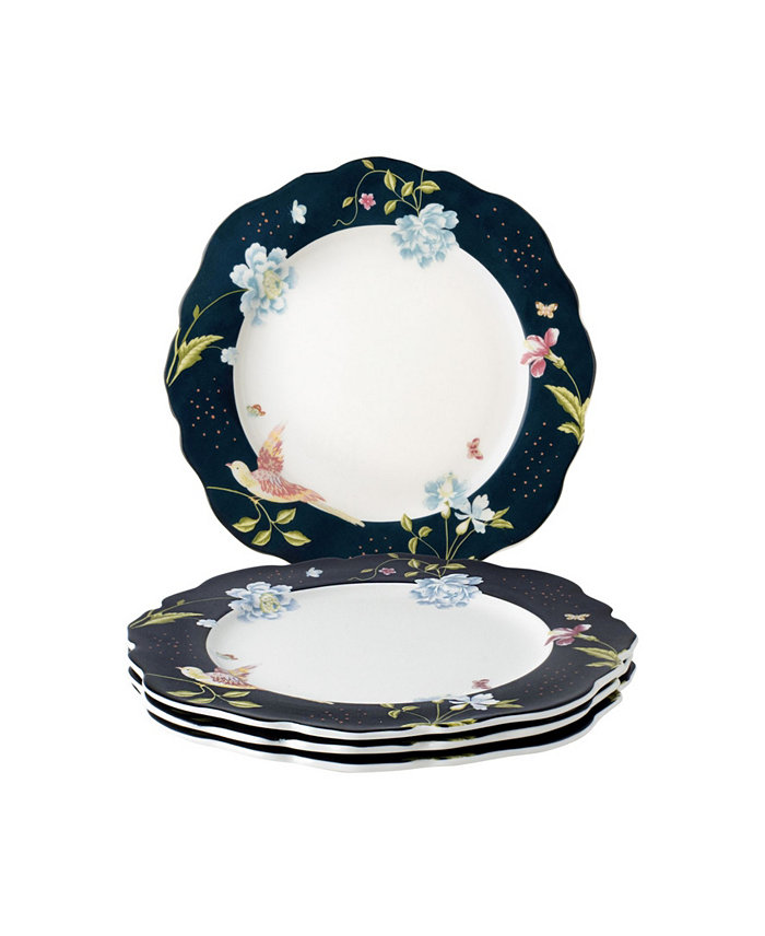 Laura Ashley Heritage Collectables Midnight Uni Irregular Plates in Gift Box Set of 4