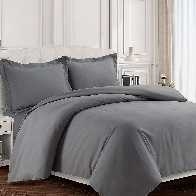 Tribeca Living Valencia Solid Duvet Cover Set