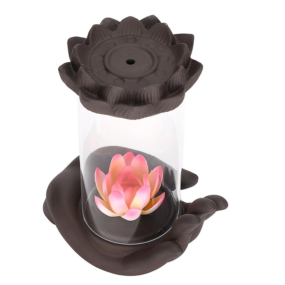 Buddha Lotus Shape Backflow Smoke Incense Burner Censer Holder Home Office Decor Gifts