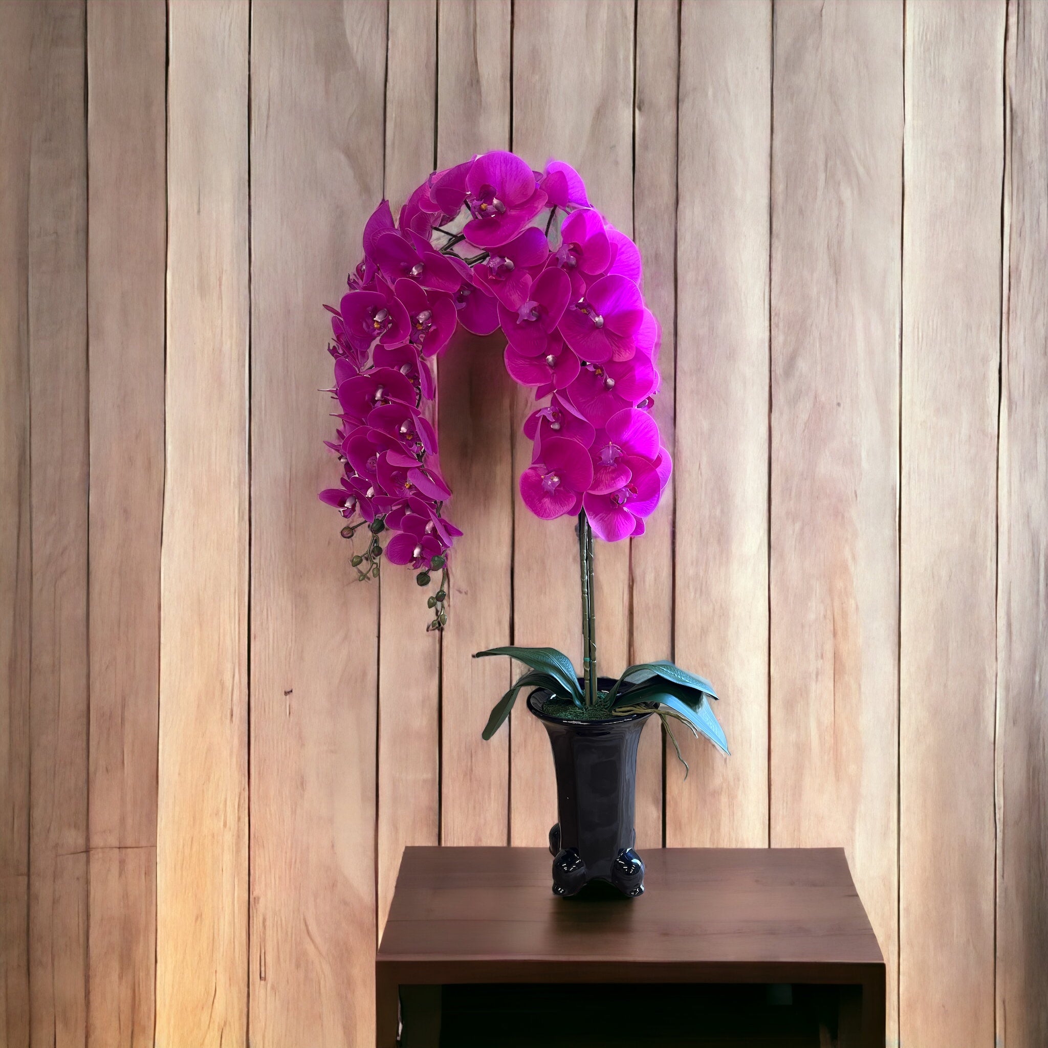 Gorgeous Artificial Orchids in Legged Pot