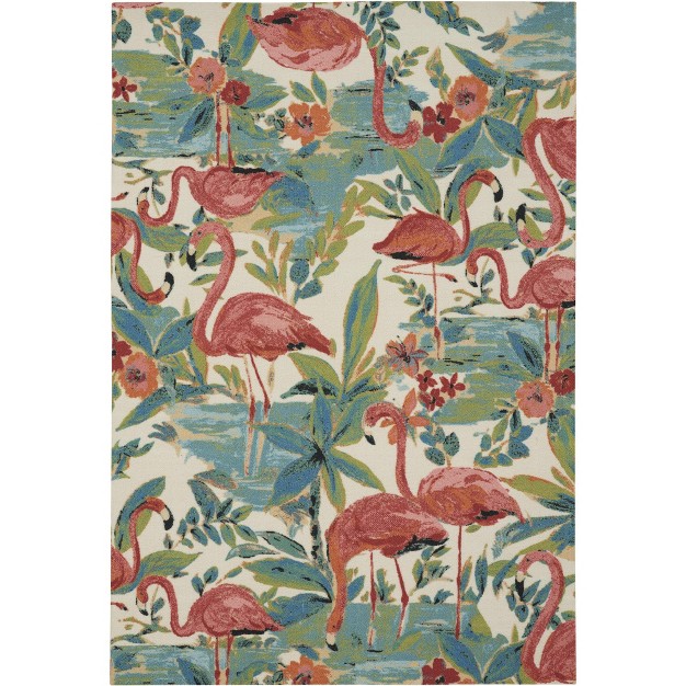 Waverly Sun N Shade Snd75 Pink blue cream Indoor outdoor Area Rug