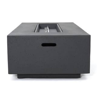 Noble House Mayfair Dark Gray Rectangular Stone Fire Pit (No Tank Holder) 10062