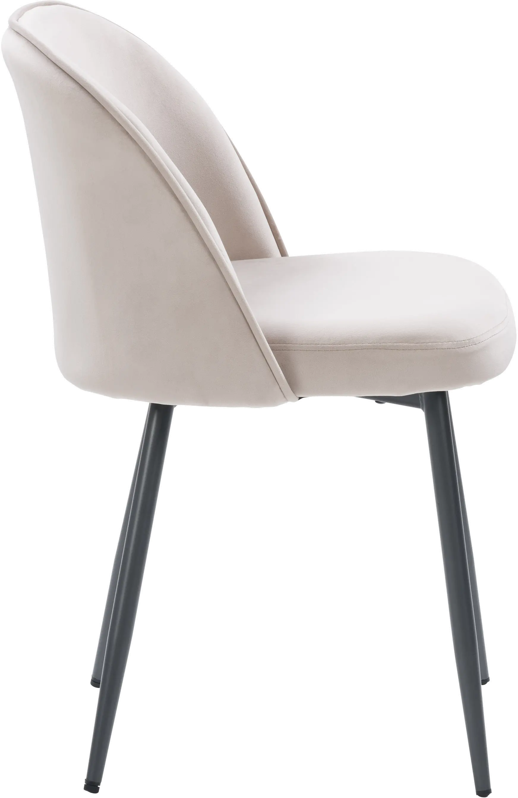 Ayla Beige Velvet Upholstered Side Chair