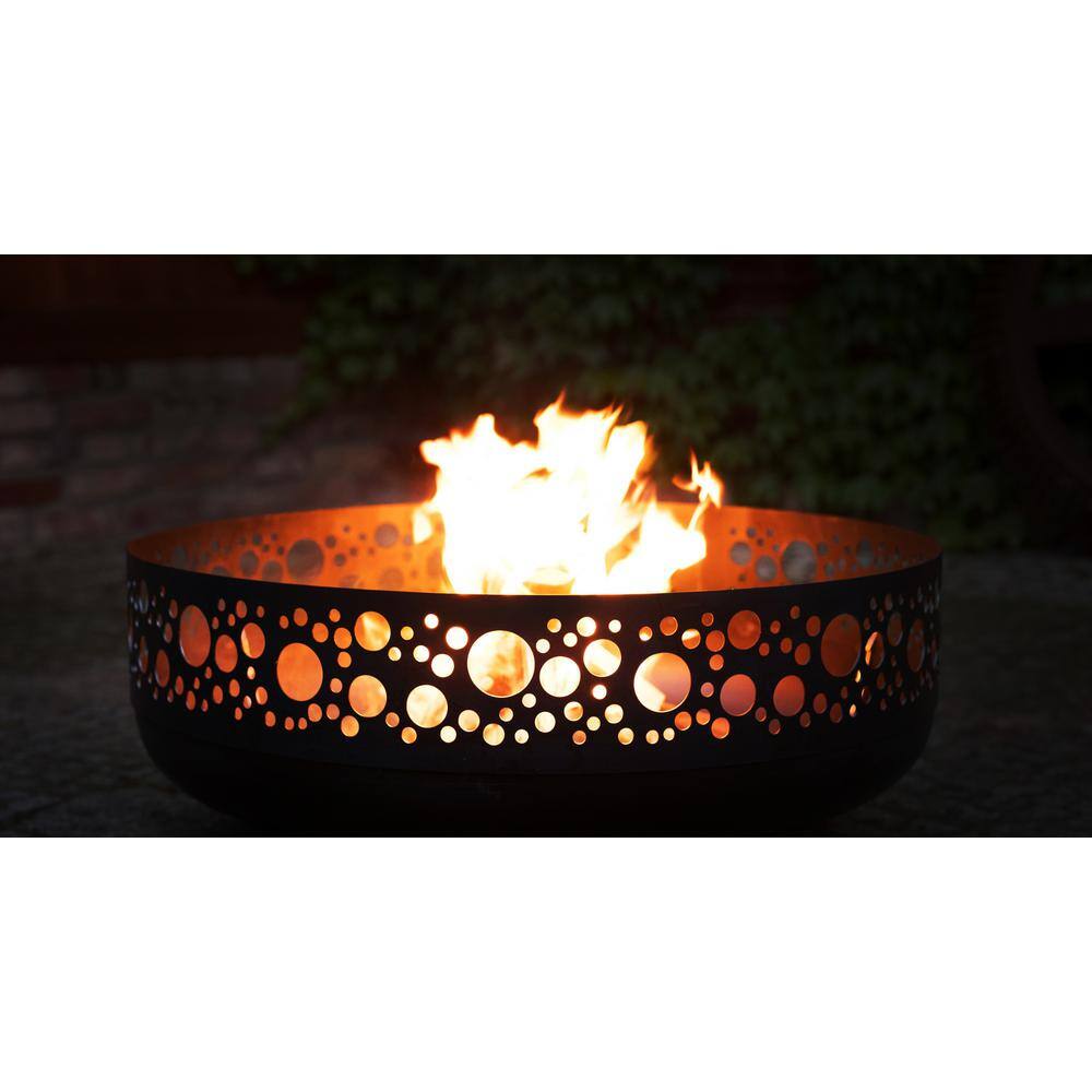 Good Directions Cook King 111283 Boston Fire Pit 31.5 in. Dia Laser Cut Design Wood Burning Fire Pit 111283