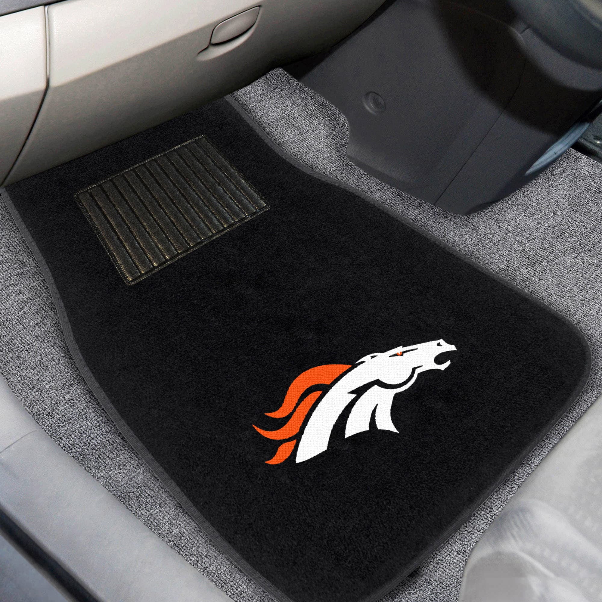 Denver Broncos NFL 2-pc Embroidered Car Mat Set