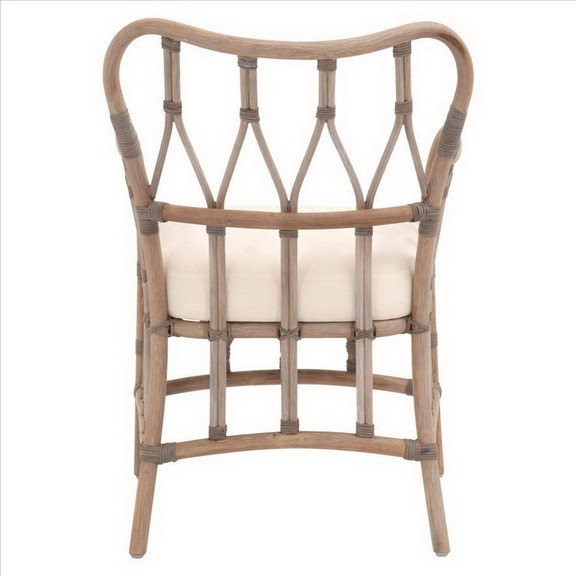 Benjara BM239932 Lattice Design Wooden Arm Chair w...