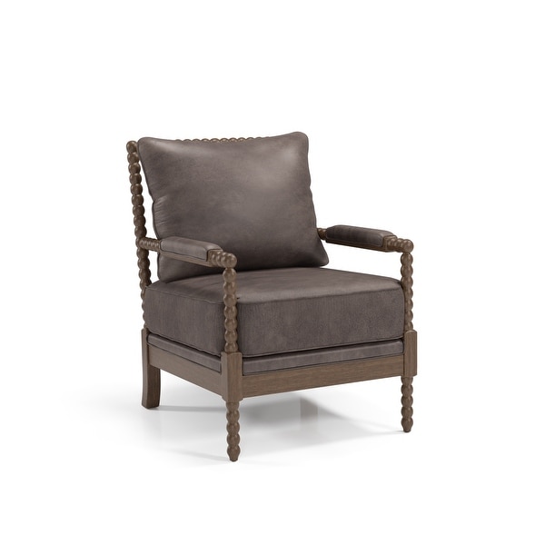 The Curated Nomad Union Rustic Boho Faux Leather Arm Chair