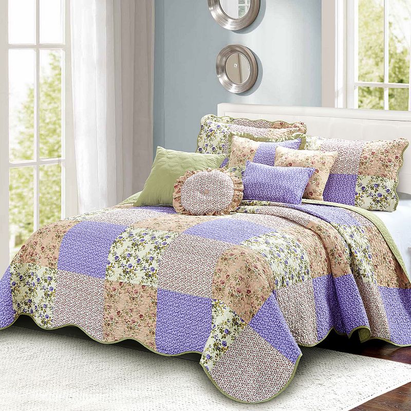 Serenta Patchwork 8-Piece Bedspread and Sham Set