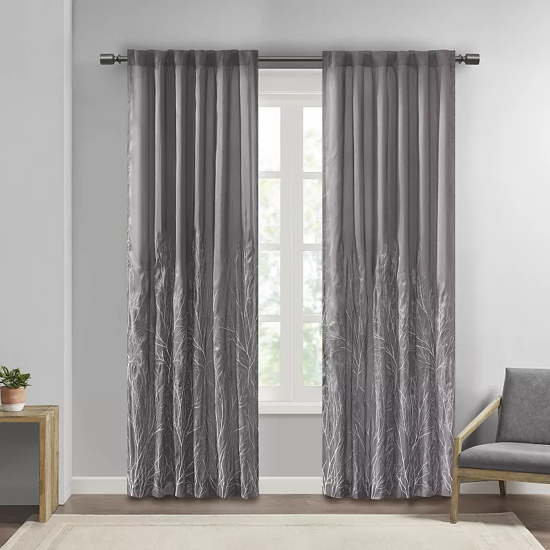 Madison Park 1-Panel Eliza Light Filtering Embroidered Window Curtain