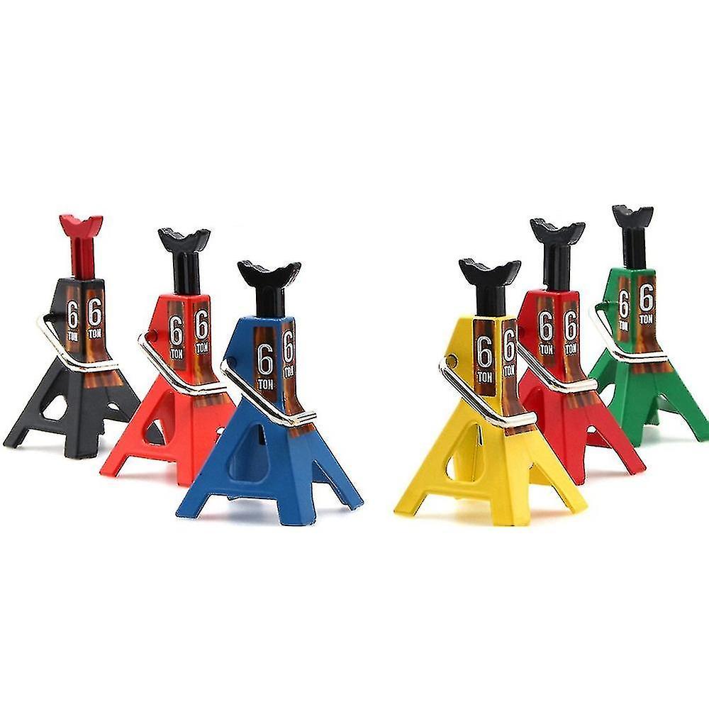 4pcs Metal Height Adjustable 6 Ton Jack Repair Stand For 1/10 Rc Crawler Car Axial Scx10 90046 Trax