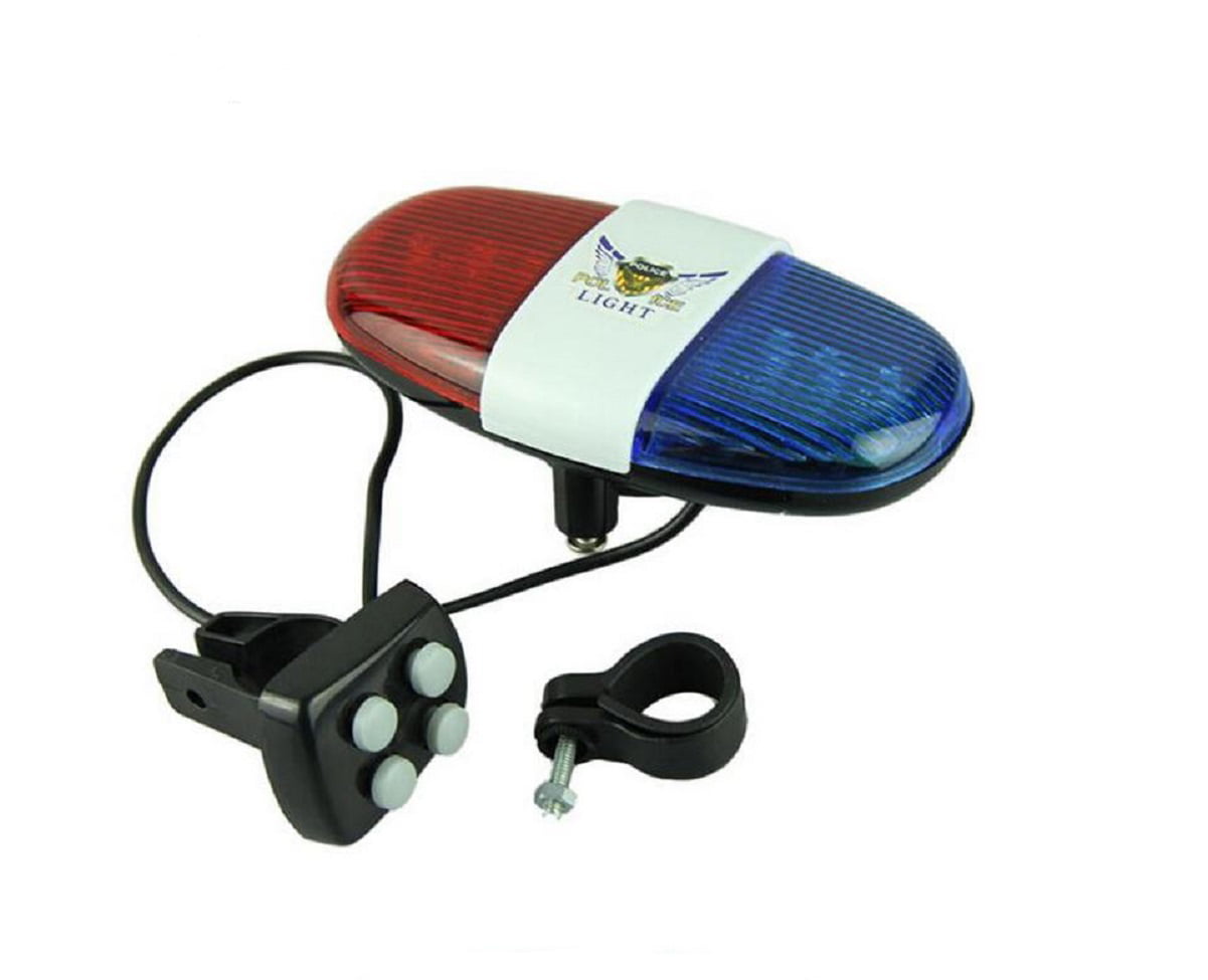 Police Car Bike Light/Bell - 6 LED Light and 4 Sounds