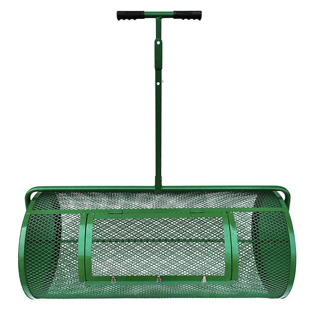 Landzie 44 in. Metal Basket Lawn and Garden Topdressing Rolling Yard Spreader LNDZ-44-SPREADER