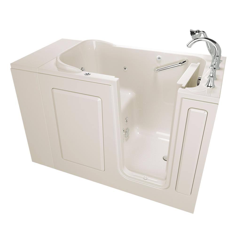 American Standard Exclusive Series 48 in. x 28 in. Right Hand Walk-In Whirlpool Bathtub with Quick Drain in Linen 2848.409.WRL-PC