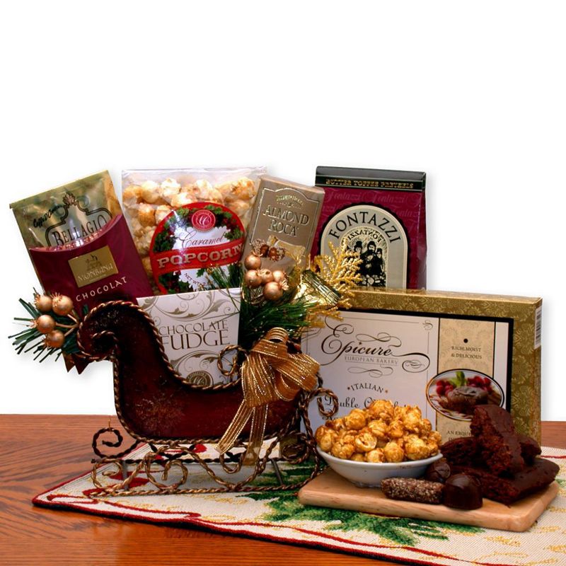 GBDS Season's Greetings Holiday Sleigh - Christmas gift basket - Holiday Gift Basket