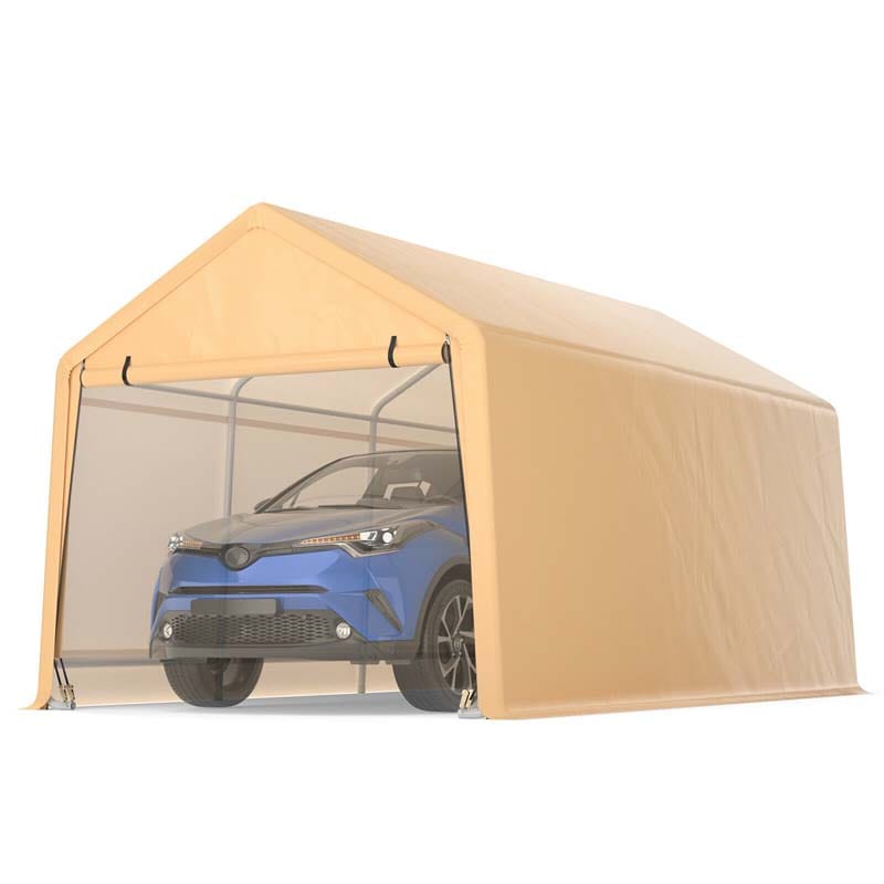 9 x 17 FT Heavy Duty Carport Portable Garage with Roll-up Door, Storage Shelter Car Port Canopy Tent for Auto Truck Boat SUV