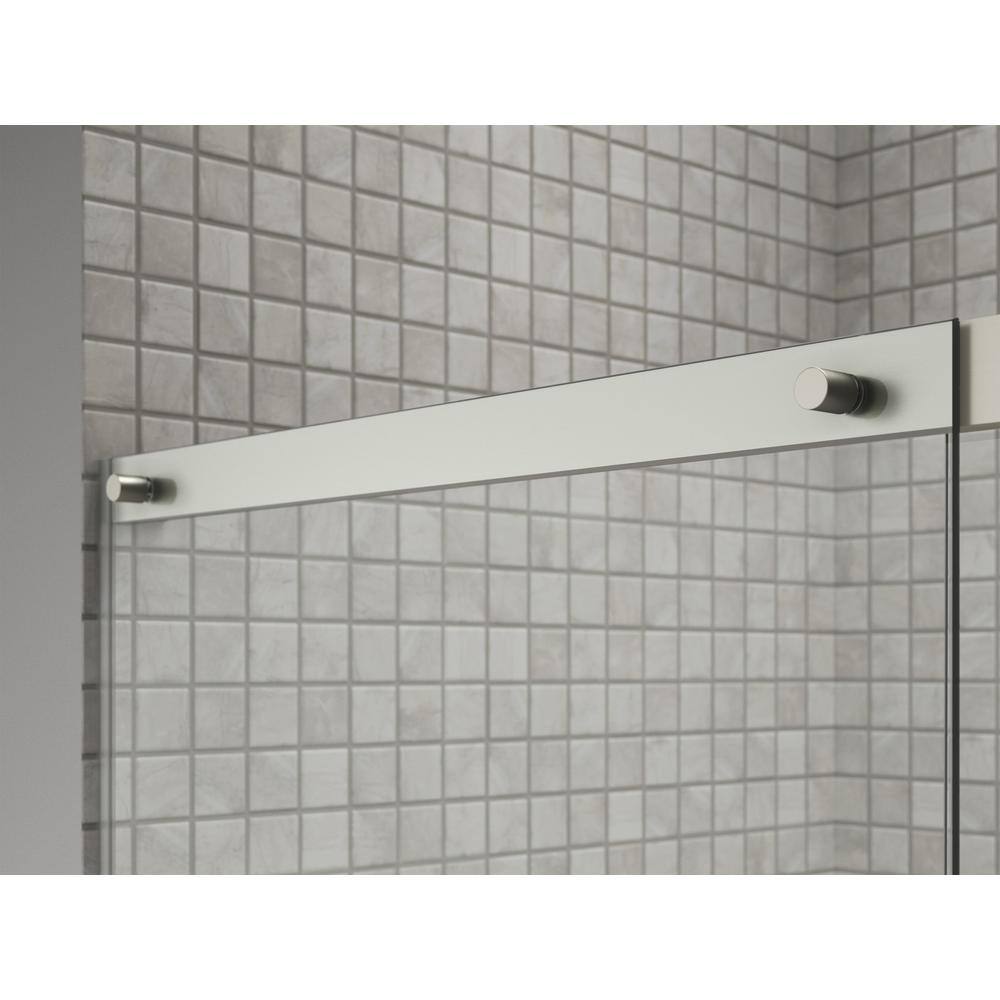 KOHLER Elate 59.625 in. W x 56.75 in. H Sliding Frameless Tub Door in Anodized Matte Nickel with Crystal Clear Glass 707609-6L-MX