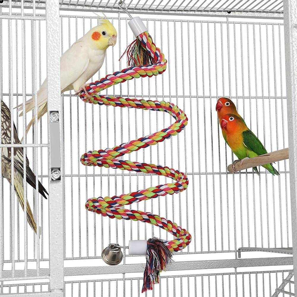 69'' Extra Large Bird Cage Metal Parrot Cage w/Detachable Stand for Mid-Sized Parrots Cockatiels Conures Parakeets Lovebirds Budgie Finch