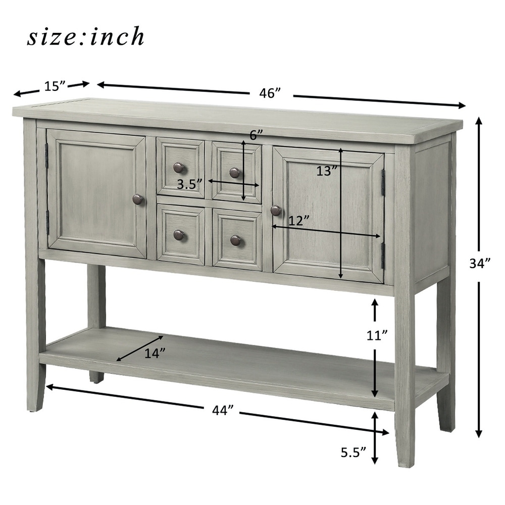 Cambridge Series Sideboard Table with Bottom Shelf  Console Table Dining Room Server  Entry Table Buffet Cabinet Sofa Table