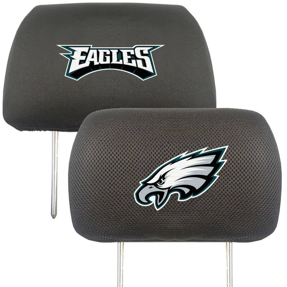 FANMATS NFL Philadelphia Eagles Black Embroidered Head Rest Cover Set (2-Piece) 12511