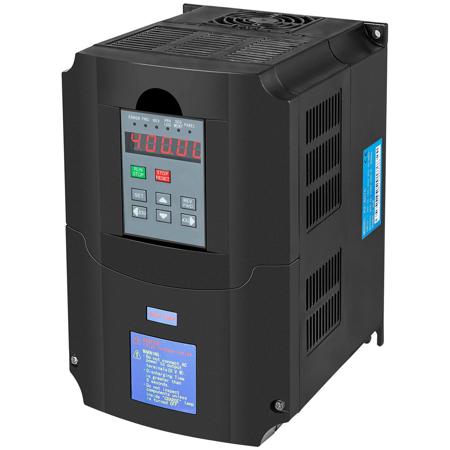 VEVOR Control CNC VFD 220V 5.5 KW 7HP Variable Frequency Drive 36A CNC Motor Drive Controller Inverter Converter 400 Hz 1 or 3 Phase Input 3 Phase Output for Spindle Motor Speed Control