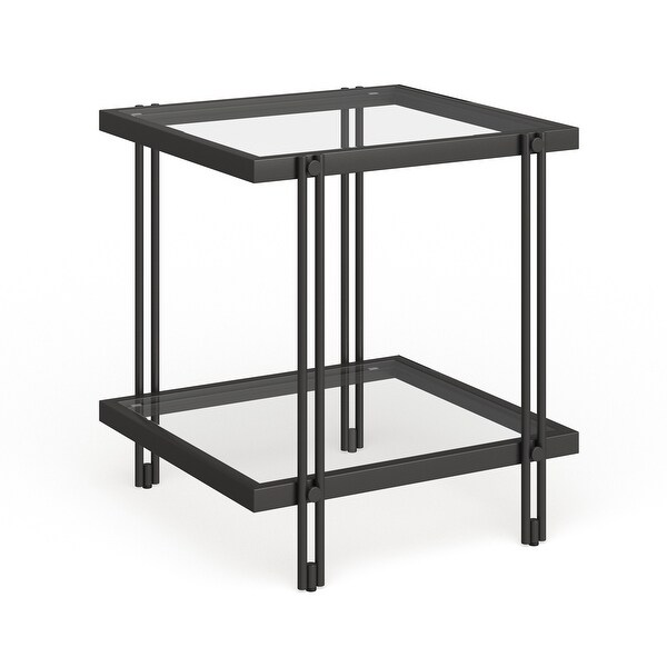 Inez Modern Metal and Glass Side Table