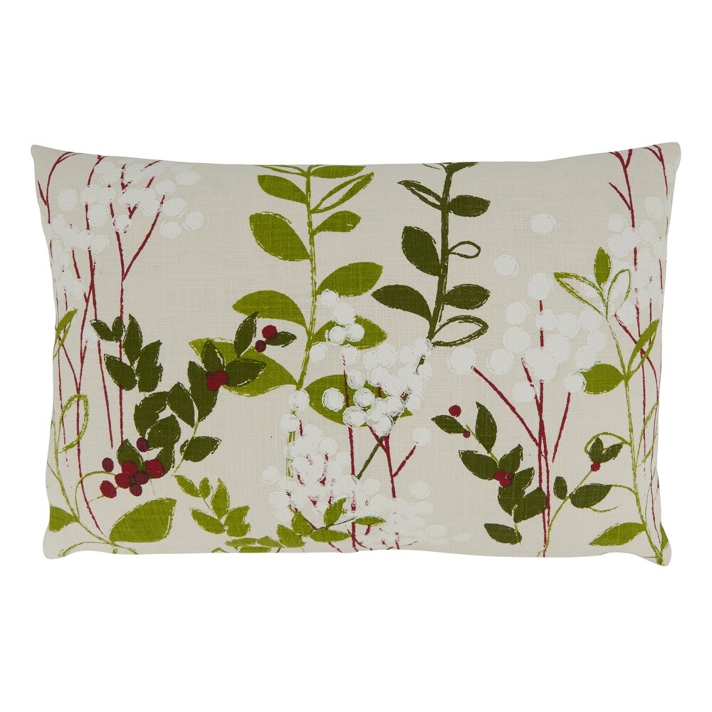 Botanical Pillow With Holiday Design