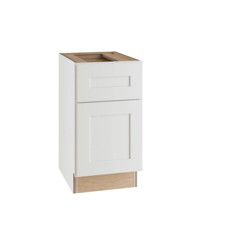 Home Decorators Collection Newport Assembled 15 x 28.5 x 21 in. Plywood Shaker Desk Base Kitchen Cabinet Soft Close Right in Painted Pacific White DDO15R-NPW