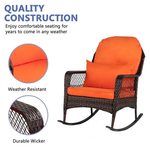 Outdoor HandWoven Resin Wicker Rocking Chair