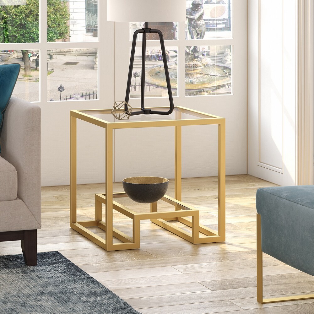 Athena Gold Geometric Luxe Side Table