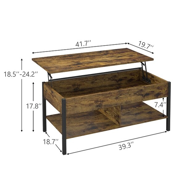 Living Room Lift Top Coffee Table with Hidden Storage - 2 Colors