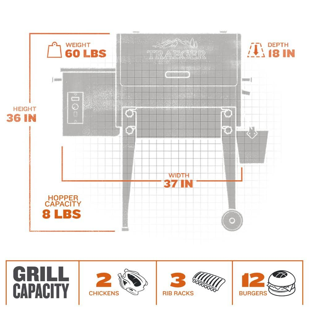 Traeger Tailgater 20 Pellet Grill in Black TFB30KLF