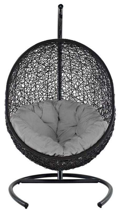 Afuera Living Patio Swing Chair in Gray   Hammocks And Swing Chairs   by Homesquare  Houzz