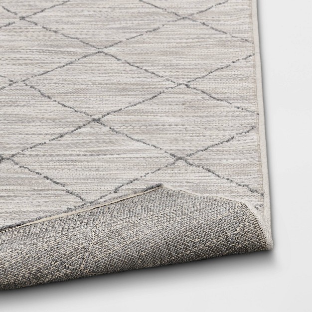 Mira Geometric Diamond Indoor outdoor Rug Cream