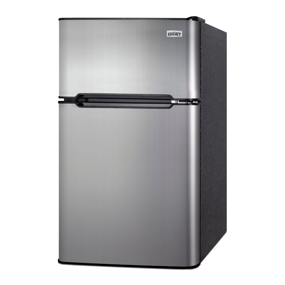 Summit 19 Inch Wide 3.2 Cu. Ft. Compact Refrigerator with Adjustable   Stainless Steel